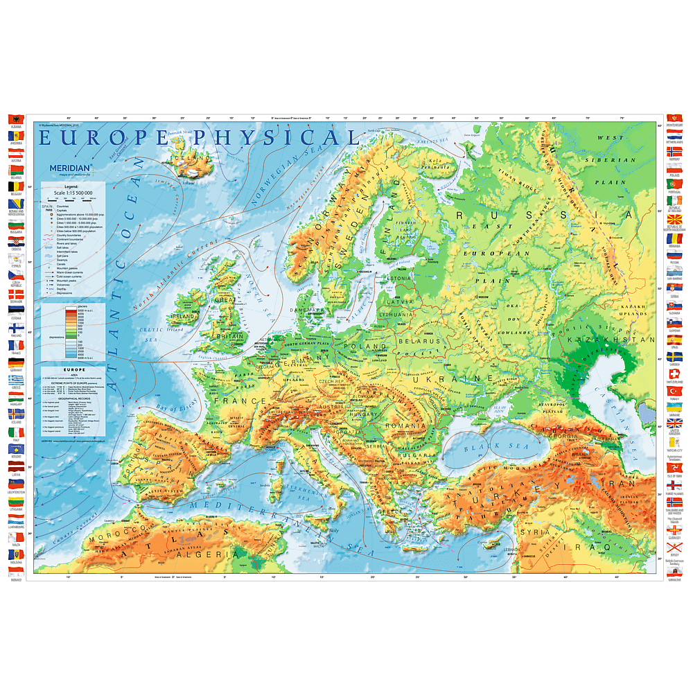 Mapa Fizyczna Europy Sprawdzian Gimnazjum Mapa fizyczna Europy Puzzle Trefl