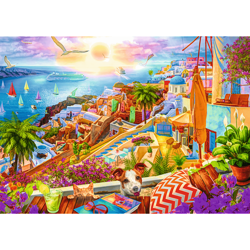 Puzzle Tea Time: Scorcio di Santorini - 1000 Pezzi