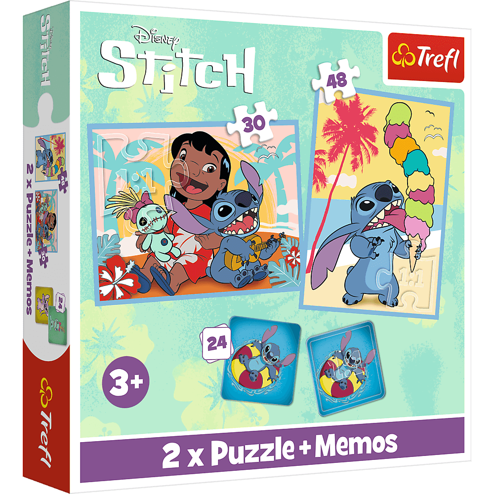 Puzzle + Memos 2w1 Lilo & Stitch, Wesoły Dzień - opakowanie