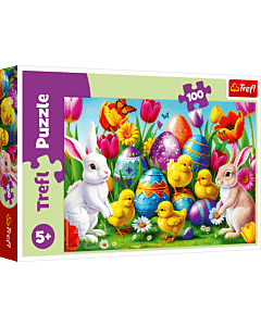 Puzzle 100 el. Wielkanocna łąka