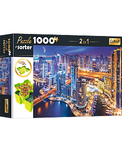 Zestaw puzzle 1000 el. Dubaj nocą i sorter do puzzli