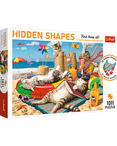 Puzzle Hidden Shapes 1011 el. Kocie wakacje - opakowanie 