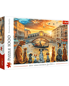 Puzzle 1000 el. Pieski w Wenecji - opakowanie