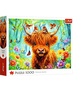 Puzzle 1000 el. Szkocka krowa - opakowanie 