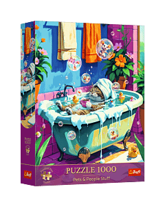 Puzzle Premium Plus Quality Pets & People Stuff 1000 el. Miau, Relaks, Powt&oacute;rz - opakowanie 