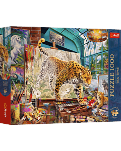 Puzzle Premium Plus Quality 1000 el. Tea Time: Lamparty w pracowni malarskiej - opakowanie 