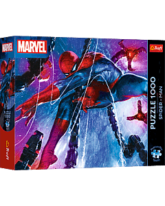 Puzzle Premium Plus Quality Marvel 1000 el. Spider-man: Sieć przyg&oacute;d - opakowanie 