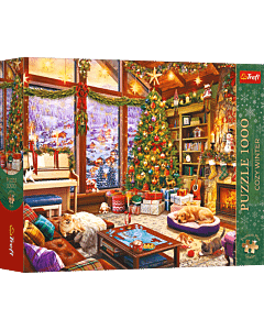 Puzzle Premium Plus Quality Cozy Winter 1000 el. Świąteczny wiecz&oacute;r - opakowanie