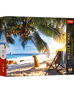 Puzzle Premium Plus Quality 1000 el. Photo Odyssey: Relaks na plaży, Seszele - opakowanie