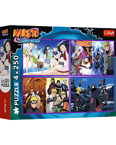 Puzzle Naruto Shippuden 4 x 250 el. Przygody Naruto Uzumaki - opakowanie