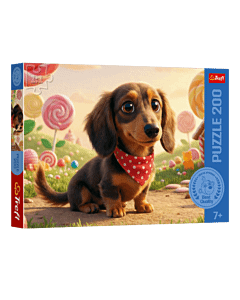 Puzzle 200 el. Mały piesek w słodkim Świecie   - opakowanie