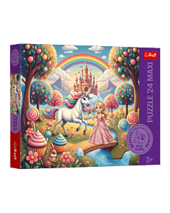 Puzzle 24 Maxi Księżniczka i jednorożec  - opakowanie
