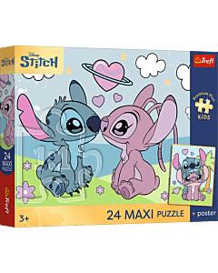 Puzzle Premium Plus Kids 24 Maxi, Lilo & Stitch - Marzenia Lilo i Stitcha + kolekcjonerski plakat - opakowanie 