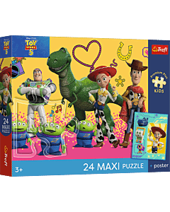 Puzzle Premium Plus Kids 24 Maxi, Toy Story - Zabawki i przyjaciele + kolekcjonerski plakat - opakowanie 