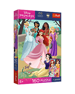 Puzzle Premium Plus Kids UFT, Disney 160 el. Czarujące przyjęcie + kolekcjonerski plakat - opakowanie 