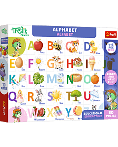 Puzzle Rodzina Treflik&oacute;w, Edukacyjne 30 el. Alfabet / Alphabet - opakowanie 
