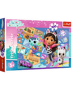 Puzzle 100 el. Przyjaźń w kocim domku, Koci Domek Gabi - opakowanie