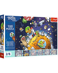 Puzzle UFT Rodzina Treflików 100 el. Trefliki w kosmosie - opakowanie