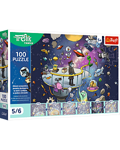 Puzzle UFT Rodzina Treflików 100 el. Bert w kosmosie - opakowanie