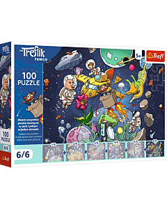 Puzzle UFT Rodzina Treflików 100 el. Wujcio w kosmosie - opakowanie