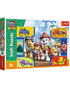 Puzzle Psi Patrol 100 el. Psiaki i dinozaury - opakowanie 