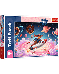 Puzzle 100 el. Jamnik na rakiecie - opakowanie 