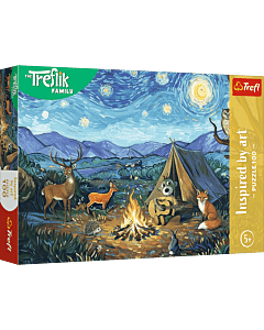 Puzzle 100 el. Inspired By Art Przy ognisku Rodzina Treflików - pudełko