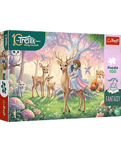 Puzzle Rodzina Treflik&oacute;w, Inspired By Fantasy 100 el. Zwierzęta z magicznego lasu - opakowanie 