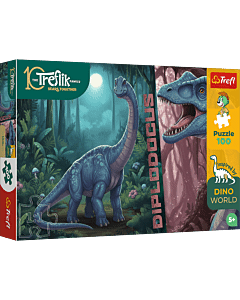 Puzzle Rodzina Treflik&oacute;w, Inspired By Dino World 100 el. Diplodocus - opakowanie 