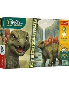 Puzzle Rodzina Treflik&oacute;w, Inspired By Dino World 100 el. Stegosaurus - opakowanie 