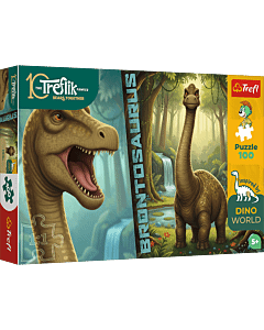 Puzzle Rodzina Treflik&oacute;w, Inspired By Dino World 100 el. Brontosaurus - opakowanie 