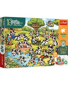 Puzzle Rodzina Treflik&oacute;w, Seek & Find 100 el. Świat kr&oacute;wek - opakowanie 
