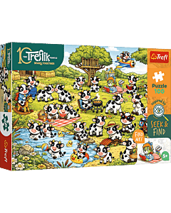 Puzzle Rodzina Treflik&oacute;w, Seek & Find 100 el. Świat kr&oacute;wek - opakowanie 
