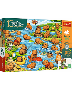 Puzzle Rodzina Treflik&oacute;w, Seek & Find 100 el. Kapibary - opakowanie 