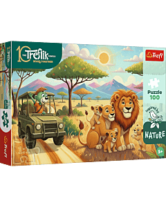 Puzzle Rodzina Treflik&oacute;w, Inspired By Nature 100 el. Lwy - opakowanie 