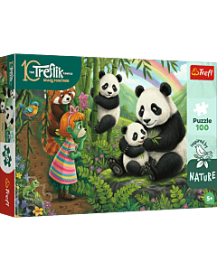 Puzzle Rodzina Treflik&oacute;w, Inspired By Nature 100 el. Pandy - opakowanie 