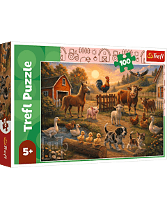 Puzzle 100 el. Przyjaciele ze wsi - opakowanie 