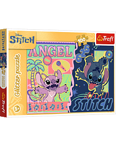 Puzzle Glitter 100 el. Lilo&Stitch, Hawajski Blask - opakowanie 