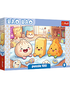 Puzzle 100 el. Bao Bao, Pierożek i przyjaciele - opakowanie