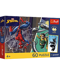 Puzzle 60 el. Marvel, Superbohaterski dzień + unikalny plakat - opakowanie 