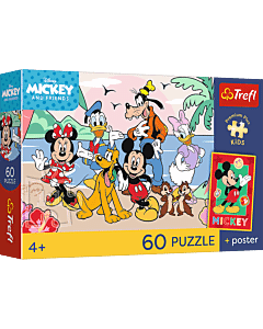 Puzzle Premium Plus Kids, Disney 60 el. Wesoła misja + kolekcjonerski plakat - opakowanie 