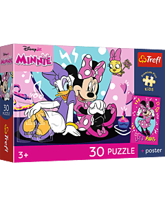 Puzzle 30 el. Radosna Minnie + unikalny plakat - opakowanie 