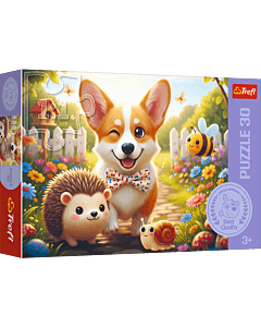 Puzzle 30 el. Dzień z Corgim - opakowanie