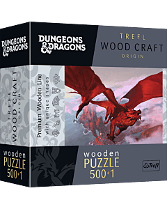 Puzzle drewniane Dungeons & Dragons 501 el. Starożytny czerwony smok - opakowanie 