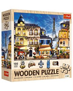 Puzzle drewniane 1000 el. Francuska uliczka - opakowanie