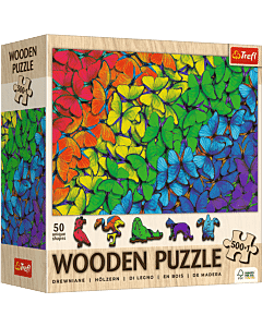 Puzzle drewniane 501 el.  Tęczowe motyle - opakowanie