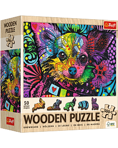 Puzzle drewniane 501 el. Kolorowy szczeniak - opakowanie