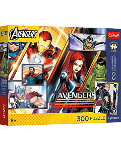 Puzzle Premium Plus Kids UFT, Disney 300 el. Siła Drużyny + kolekcjonerski plakat - opakowanie 