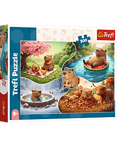 Puzzle 300 el. Cztery pory roku z kapibarami