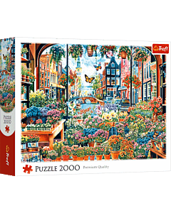 Puzzle 2000 el. Kwiaciarnia w Amsterdamie - opakowanie